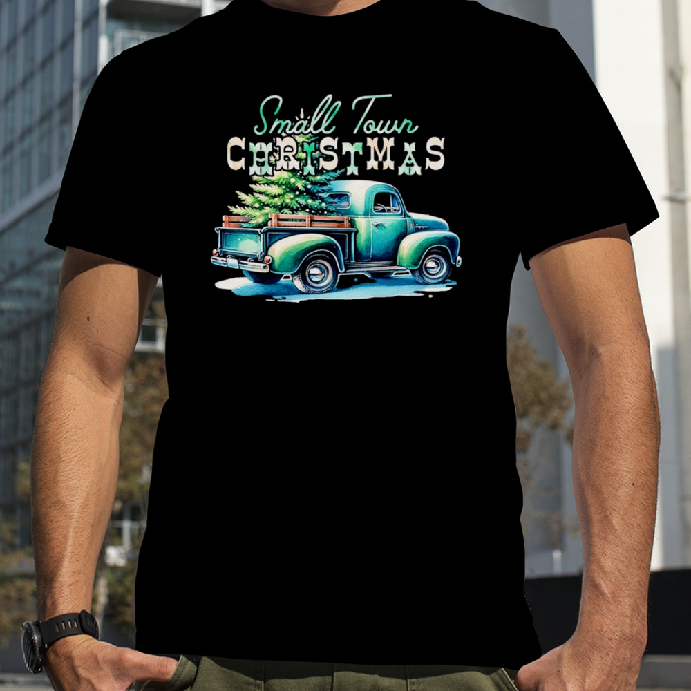 Truck and tree small town Christmas vintage shirt