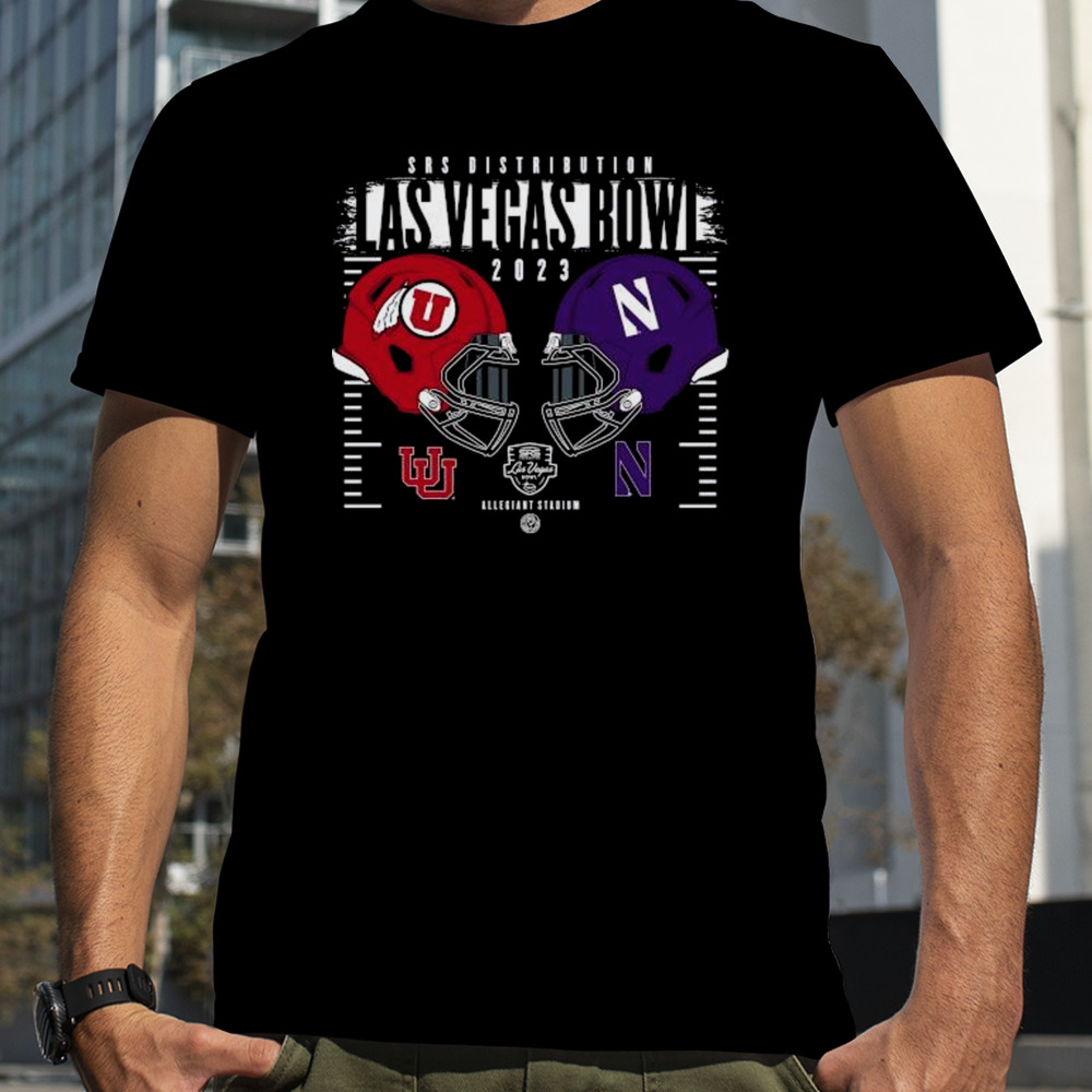 Utah Utes Vs Northwestern Wildcats 2023 Srs Distribution Las Vegas Bowl Helmet Shirt