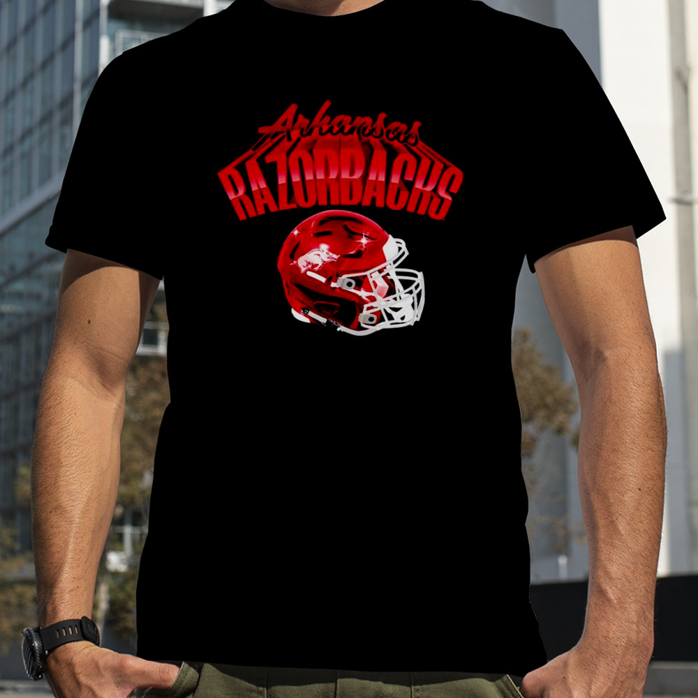 Arkansas Razorbacks football Glossy helmet shirt