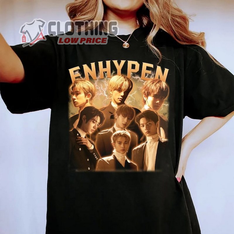 Enhypen Dark Blood Album T-shirt, Dark Blood Shirt, EN-ZOO Enhypen, Enhypen  World Tour Niki, Jake, Sunoo, Heeseung, Jungwon, Jay, Sunghoon 