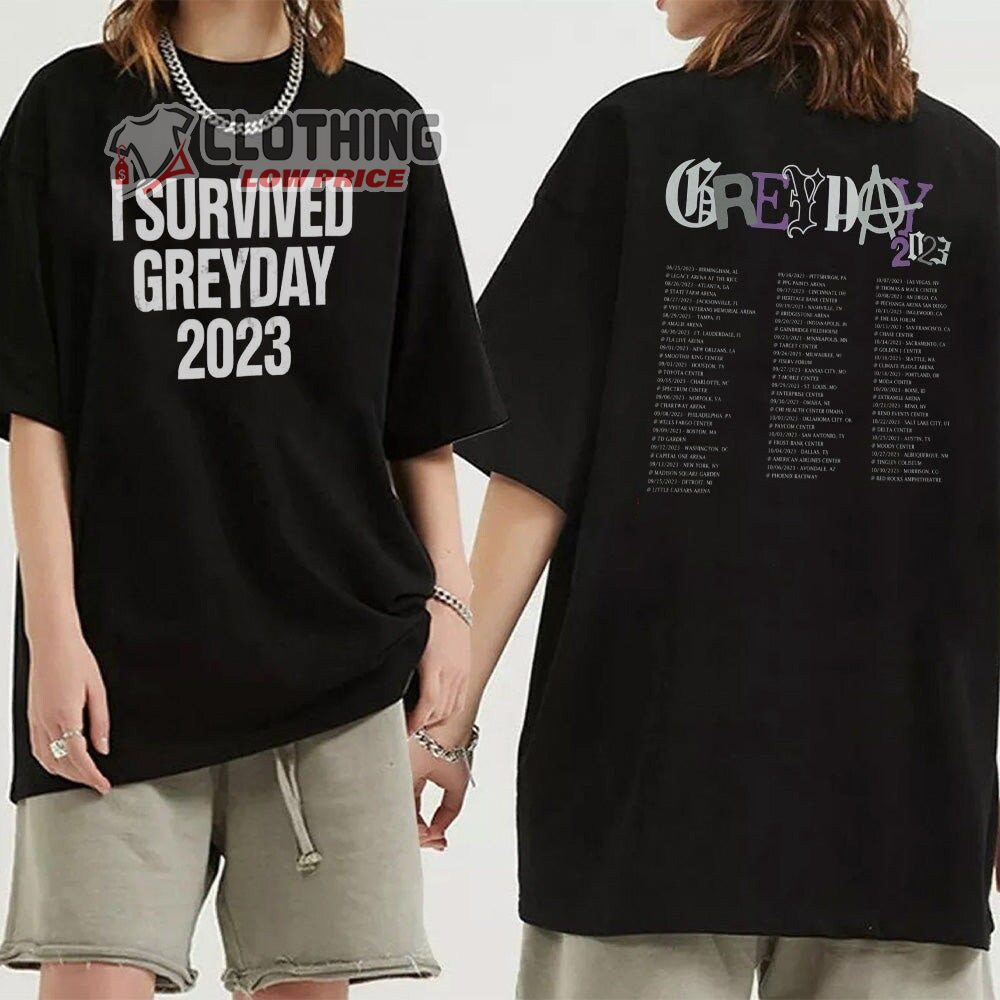 I Survived Greyday 2023 Merch, Suicideboys Tour 2023 Shirt, Suicideboy Grey Day 2023 Tour T-Shirt