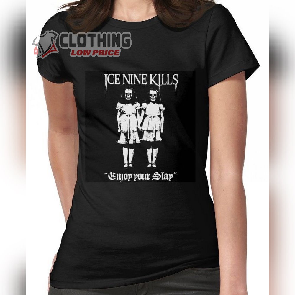 Ice Nine Kills Enjoy Your Slay Song Featuring Sam Kubrick Black Shirt, Ice Nine Kills The Silver Scream Album T-Shirts