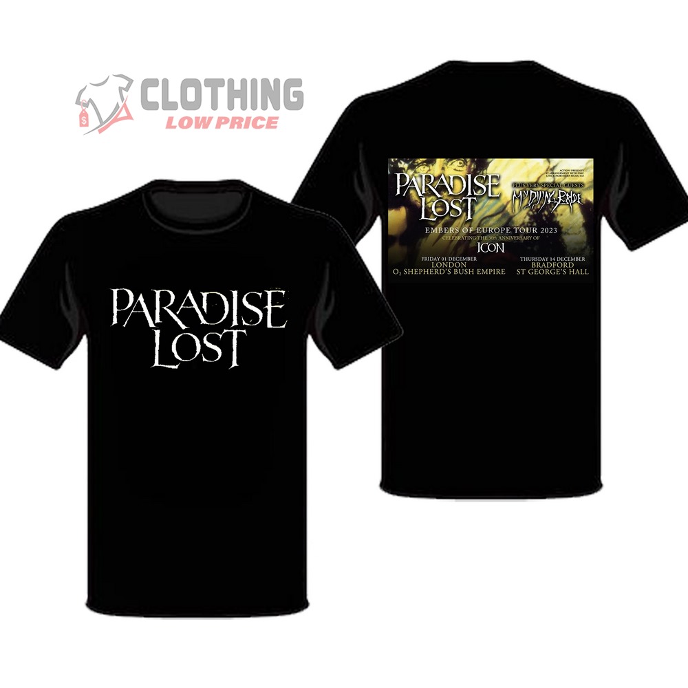 Icon 30 Year Anniversary - Europe And Uk Tour 2023 Merch, Paradise Lost Icon 30 Year Anniversary Tour Dates And Setlist T-Shirt