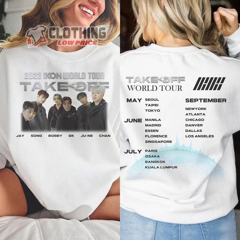 Ikon Take Off Tour Sweatshirt, Ikon Vintage Retro Music Unisex Hoodie, Ikon Kpop Shirt