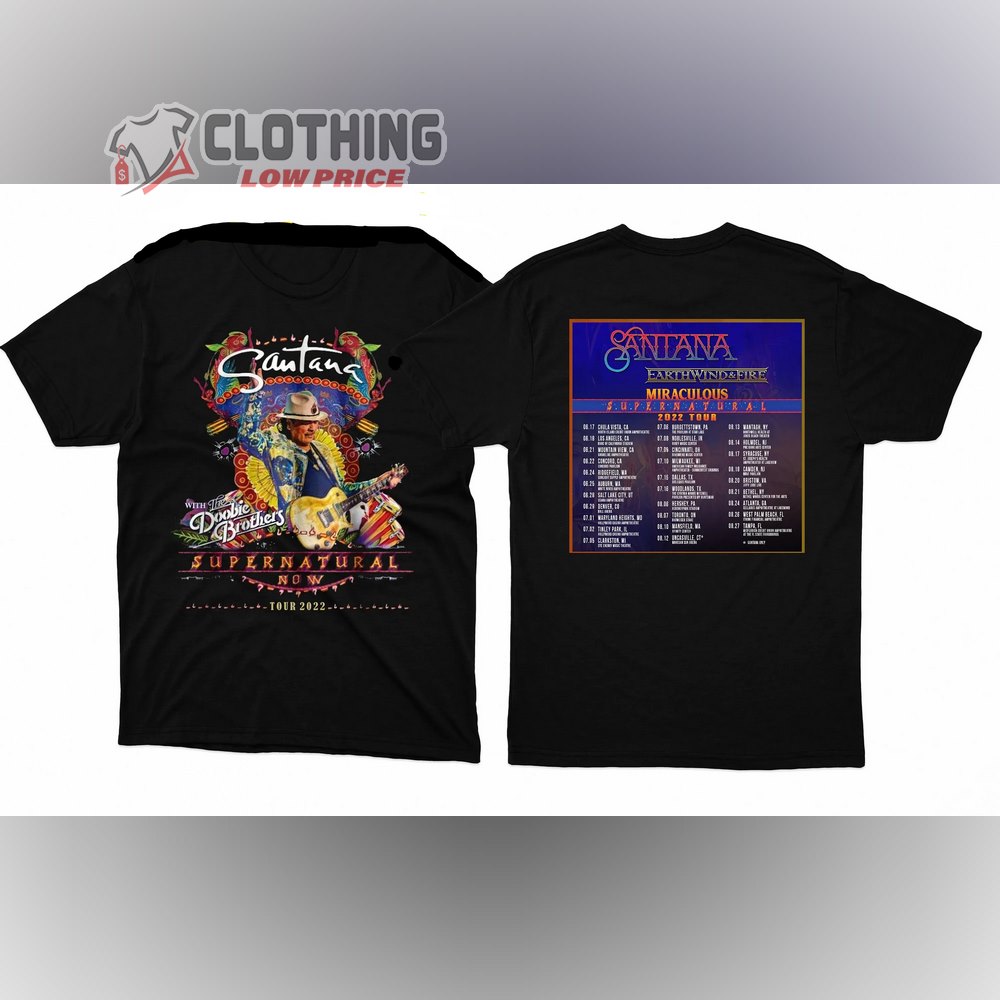 Inkedsummer tour 2022 carlos santana and date t- shirt, santana tour 2023 europe shirt, santana las vegas shirt