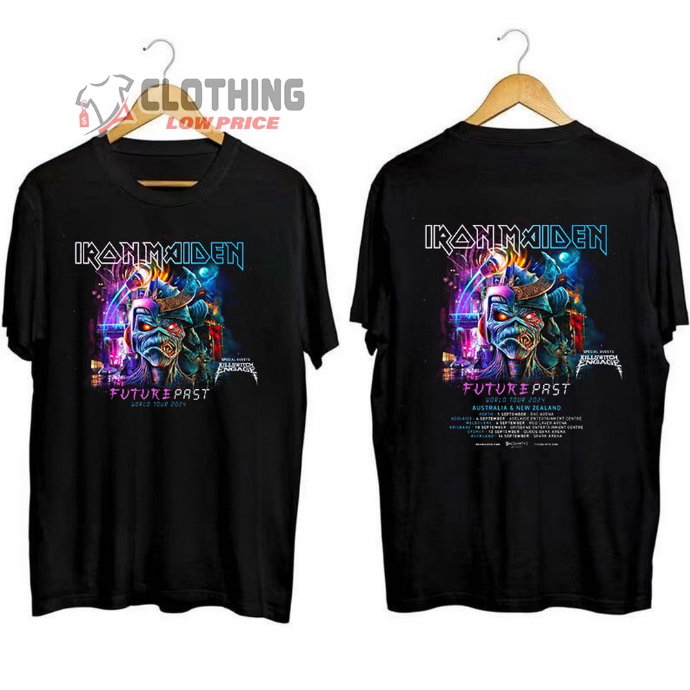 Iron Maiden Future Past Tour 2024 Merch, Iron Maiden Tour Dates 2024 Shirt, Iron Maiden Tour 2024 Australia And New Zealand With Killswitch Engage T-Shirt