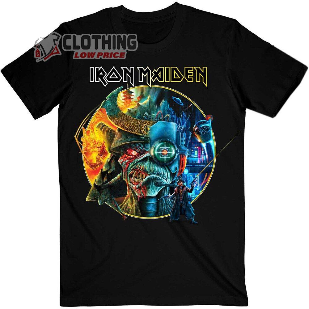 Iron Maiden The Future Past Tour Circle Art Merch, Vintage Iron Maiden T-Shirt