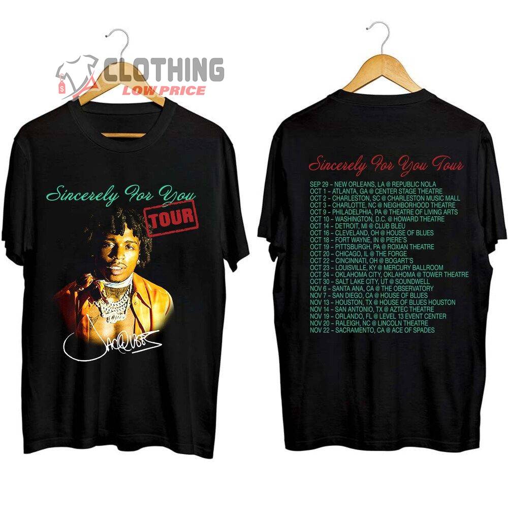 Jacquees Sincerely For You Tour Dates 2023 Merch, Jacquees US Tour 2023 Tickets Shirt, Jacquees 2023 Concert With Special Guest Nick Lavelle T-Shirt