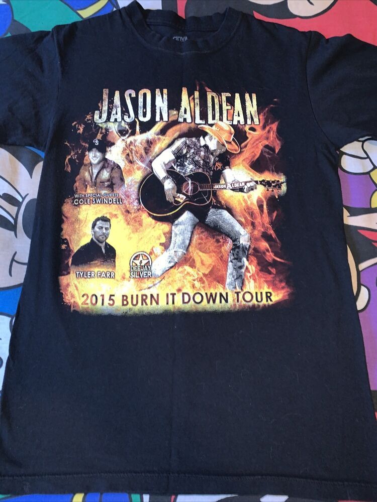 Jason Aldean 2022 Burnin It Down Concert Tour 2015 T-Shirt