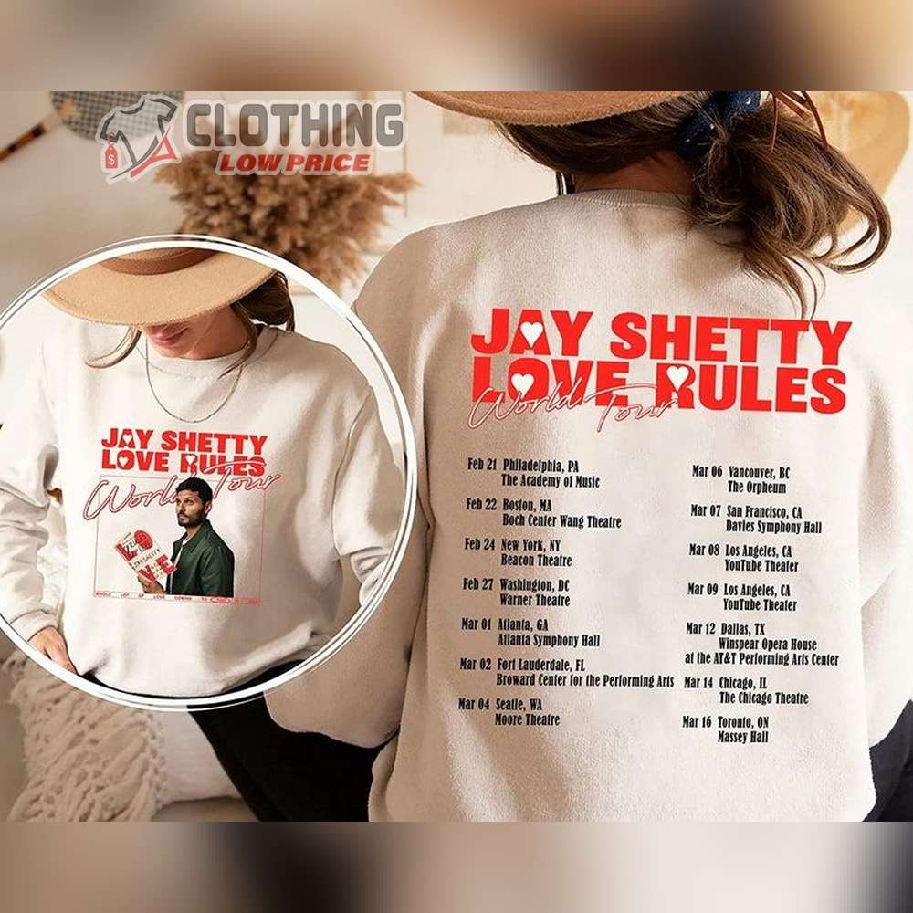 Jay Shetty Love Rules World Tour 2023 Sweatshirt, Jay Shetty Tour Shirt