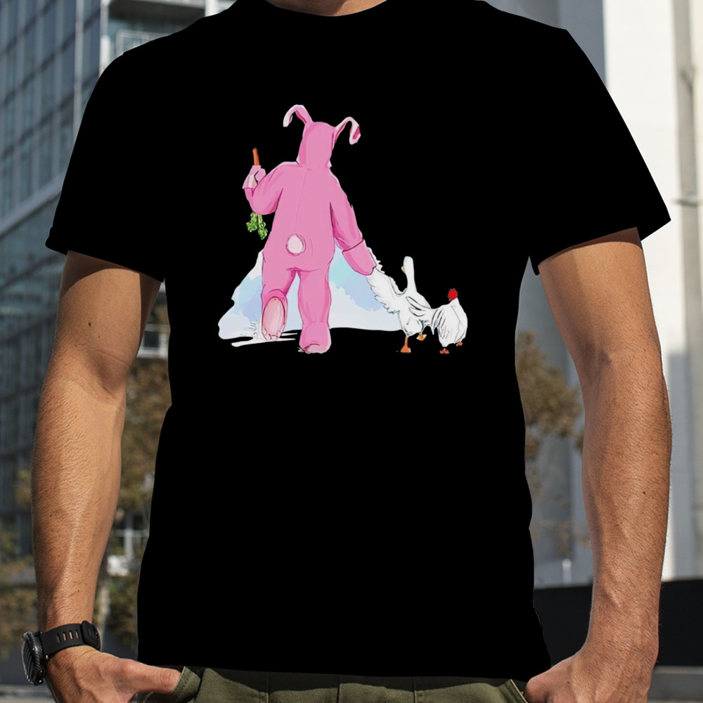 Matthew Perry Pink Bunny and Chicken shirt