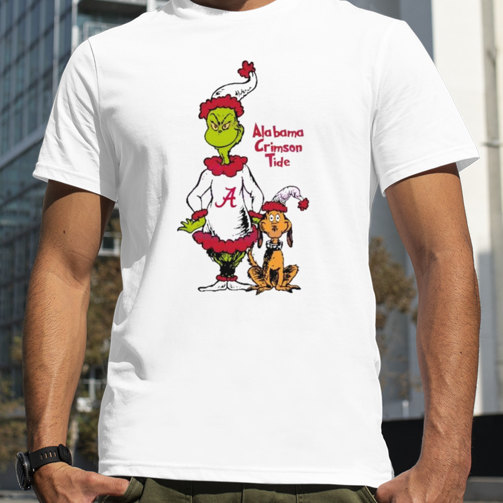 Santa Grinch and Max Alabama Crimson Tide Christmas Shirt