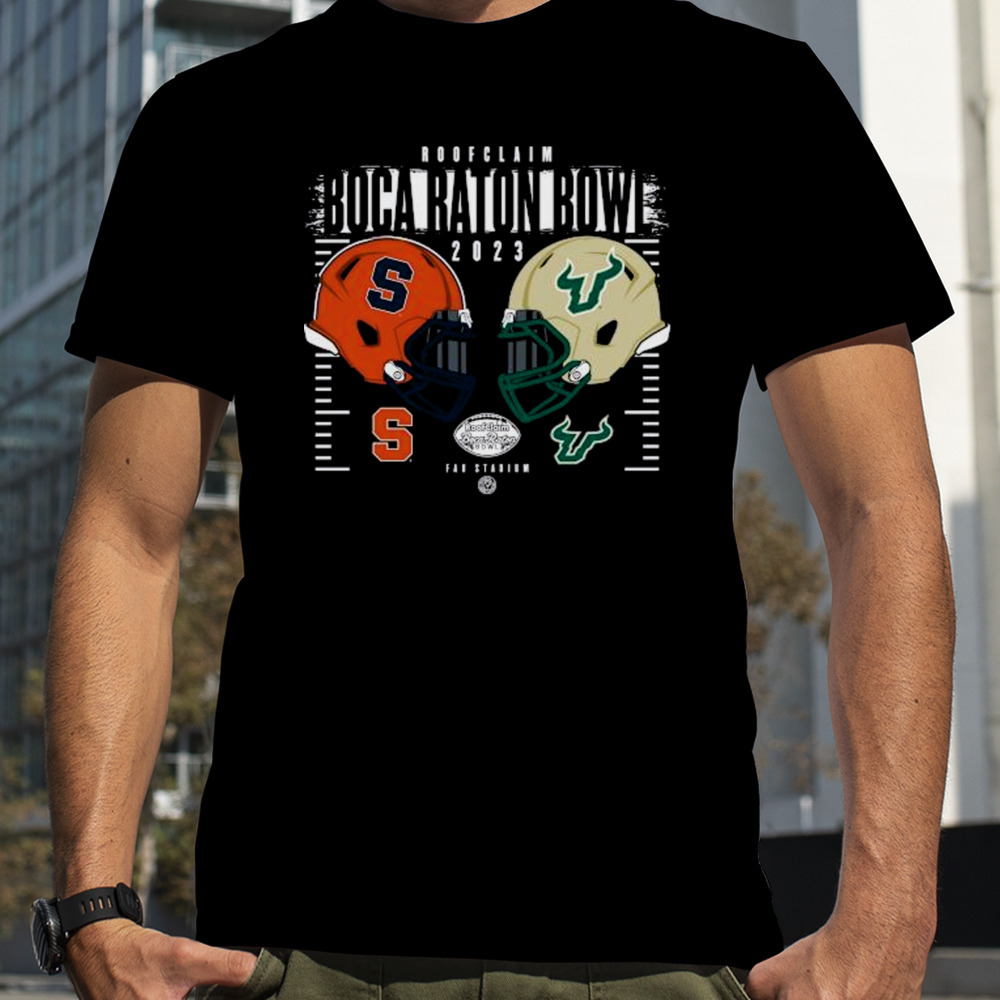 Syracuse Orange Vs South Florida Bulls 2023 Roofclaim Boca Raton Bowl Head To Head Fau Stadium Shirt