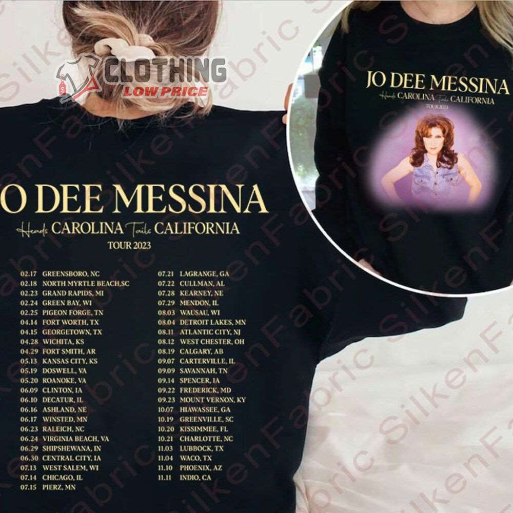 Jo Dee Messina Tails California Tour 2023 Dates Merch, Jo Dee Messina Heads Carolina Shirt, Jo Dee Messina Country Music T-Shirt