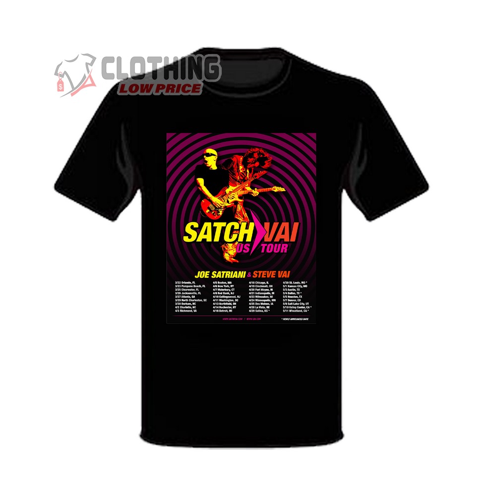 Joe Satriani And Steve Vai Us Tour 2024 Dates And Tickets T-shirt