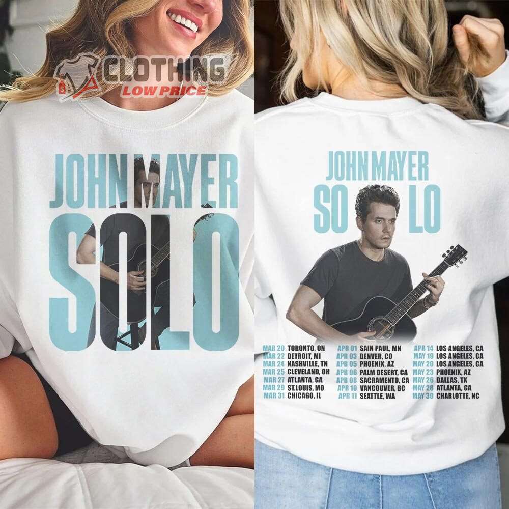 John Mayer Music Solo Tour 2023 Merch, John Mayer Solo Tour Sweatshirt, John Mayer World Tour 2023 T-Shirt