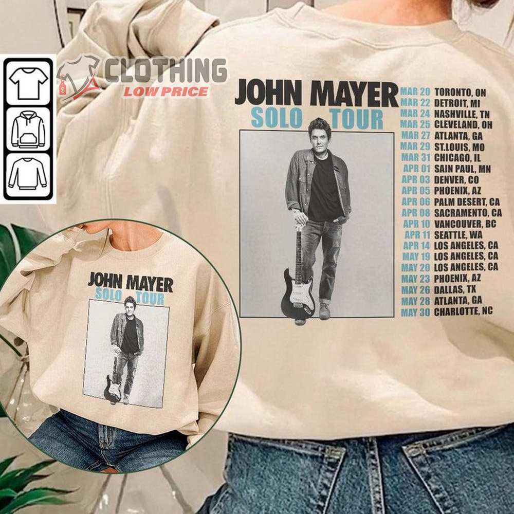 John Mayer Music Tour 2023 Shirt, John Mayer Solo Tour Classic Sweatshirt, John Mayer Tour 2023 Merch, John Mayer Vintage Graphic Tee, Music Unisex Hoodie