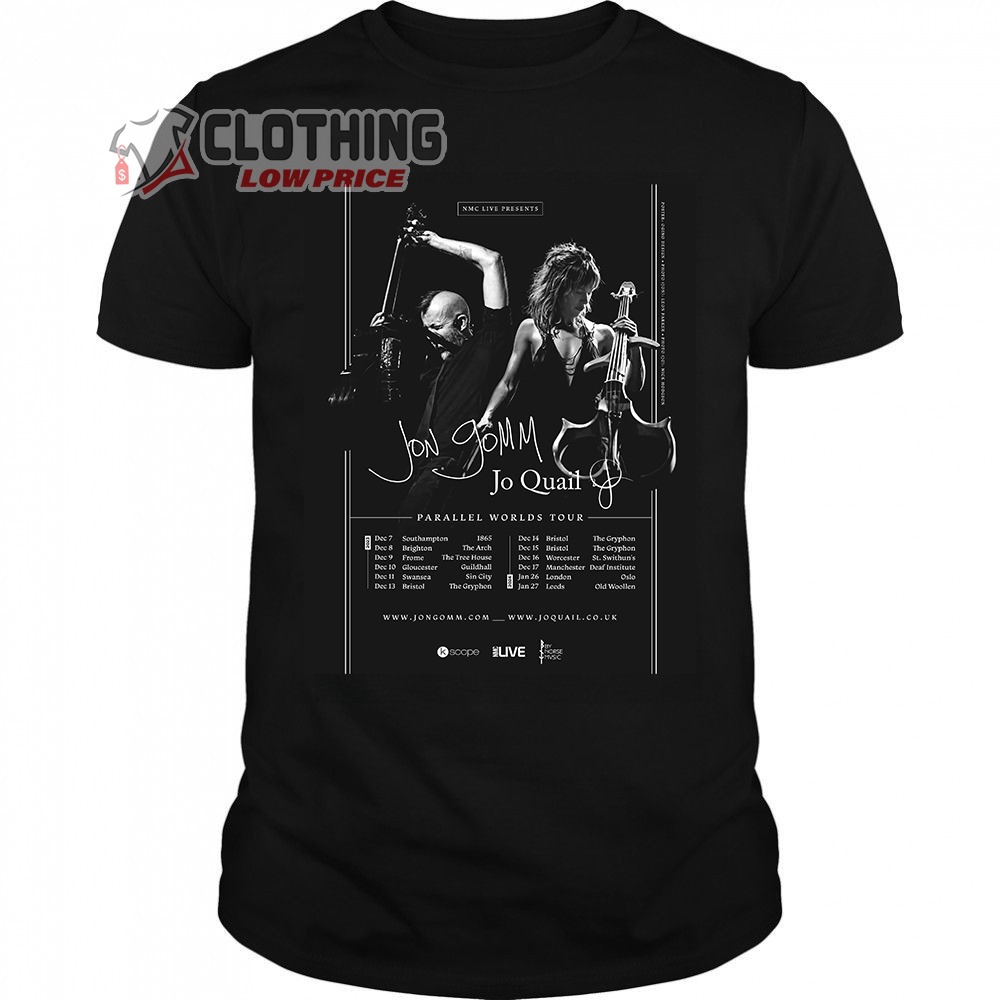 Jon Gomm And Jo Quail Co-Headlining Uk Tour Merch, Jon Gomm And Jo Quail Parallel Worlds Tour Shirt, Jo Quail And Jon Gomm UK Tour For December And January T-Shirt