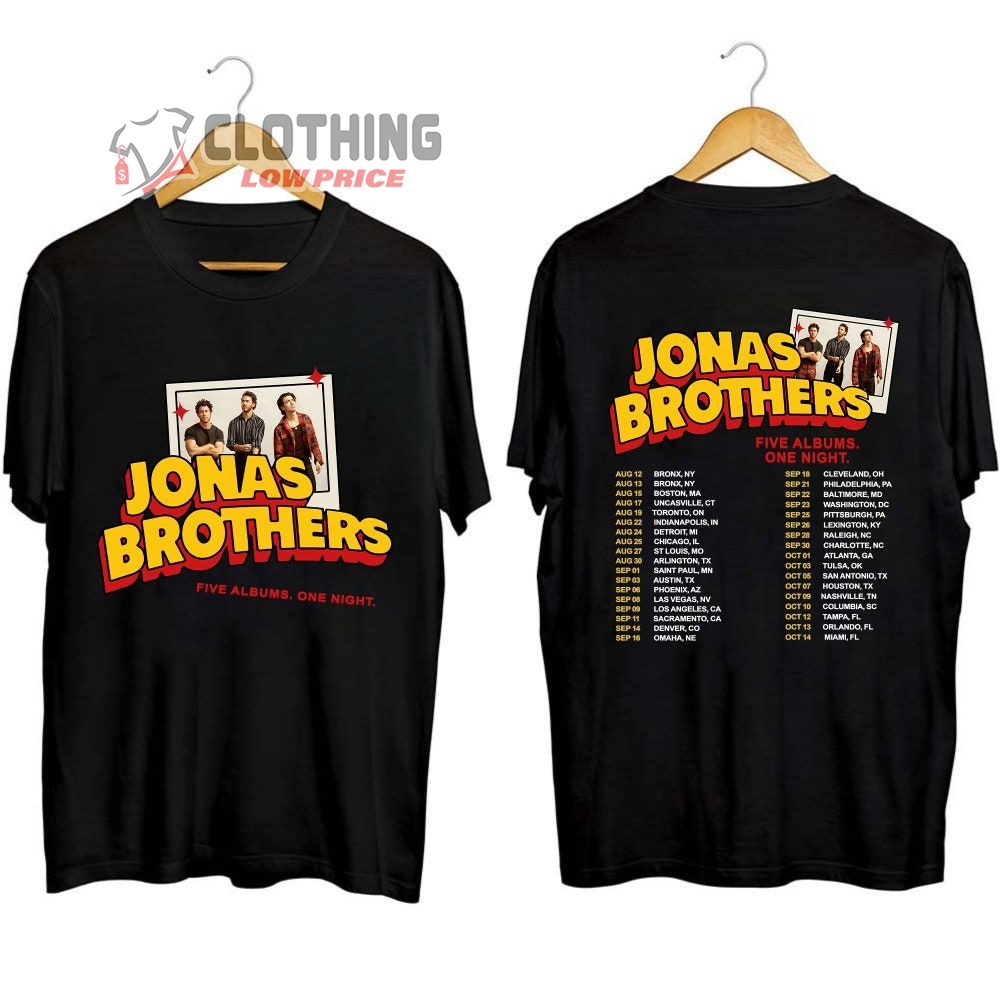 Jonas Brothers Tour 2023 Merch, Jonas Brothers Five Albums One Night The Tour 2023 Shirt, Jonas Brothers Concert 2023 Tickets T-Shirt