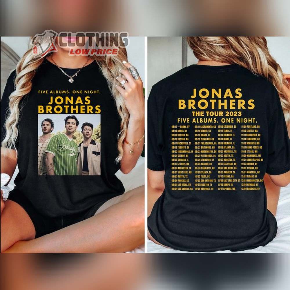 Jonas Brothers US UK World Tour Setlists Sweatshirt, Jonas Brothers Five Albums One Night Tour 2023 Shirt, Jonas Brothers T-Shirt, Sweatshirt