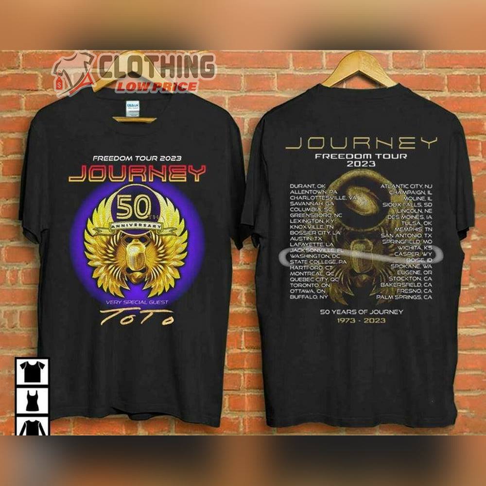 Journey Freedom Tour 2023 Merch, Journey 50Th Anniversary T-Shirt