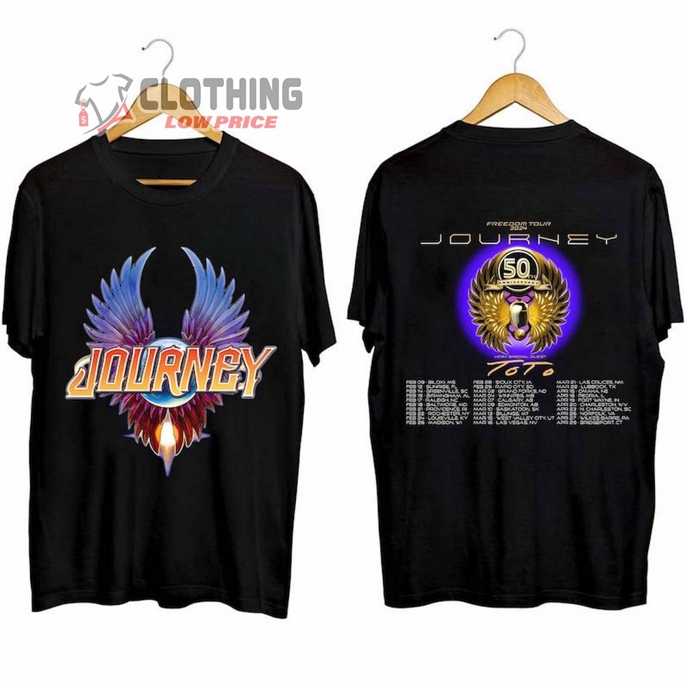 Journey Freedom Tour 2024 T-Shirt, Journey With Toto 2024 Concert Merch, Journey Band Fan Shirt, Journey Shirt Tee Gift