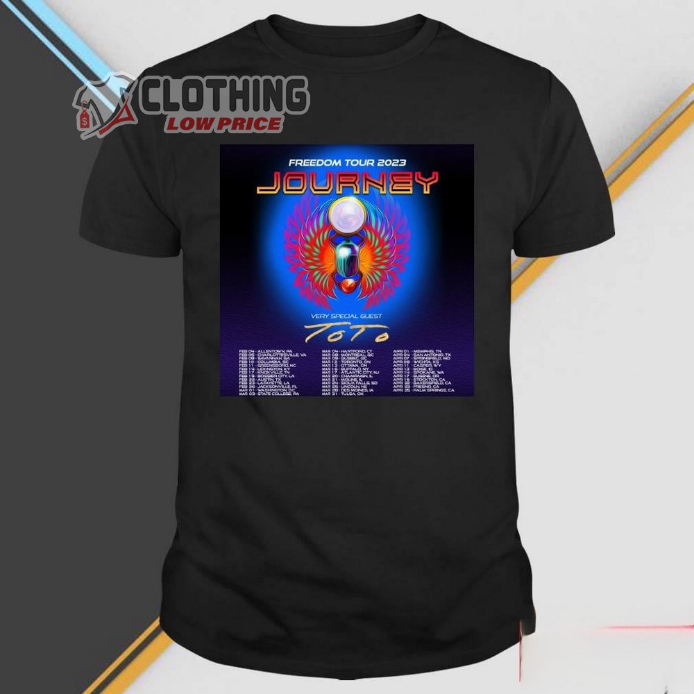 Journey With Toto 2023 Merch Journey And Toto Freedom Tour 2023 Shirt 2023 Dates With Journey T-Shirt