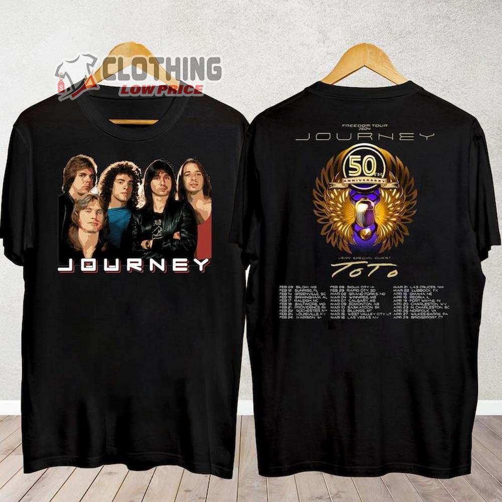 Journey With Toto 2024 Concert Merch, Journey Band Tour 2024 Shirt, Freedom Tour 2024 Tee, Journey Fan T-Shirt