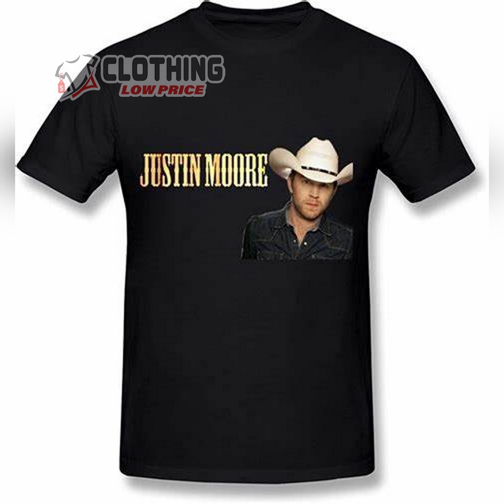 Justin Moore Tour 2023 In Small Town Usa Shirts, Justin Moore Presale Ticket Shirt, Justin Moore We Didn't Have Much Lyrics Merch