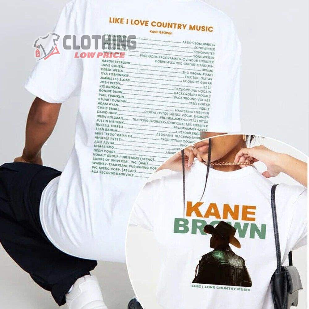 Kane Brown Like I Love Country Music Merch, Kane Brown Tour 2023 Shirt, Vintage Kane Brown World Tour 2023 T-Shirt