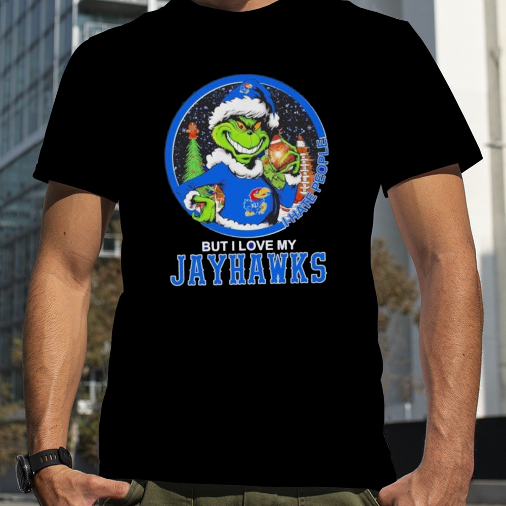 Kansas Jayhawks Grinch I Hate People But I Love My Christmas shirt