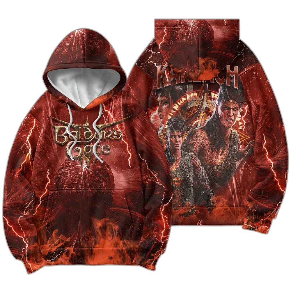 Karlach Baldurs Gate 3 Movie 3D Merch, Karlach Baldurs Gate III Character 3D Hoodie All Over Printed