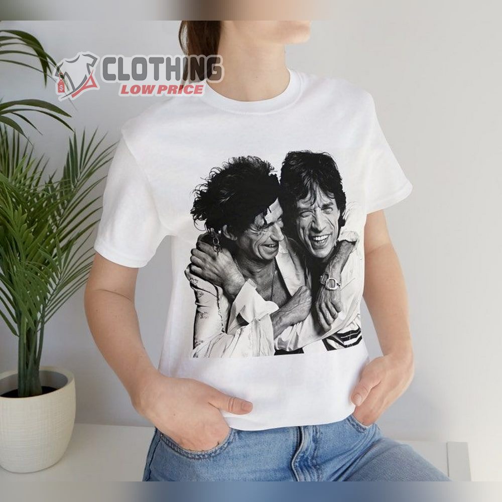 Keith Richards Mick Jagger Graphic Merch, Rolling Stones White Unisex Tee, Mick Jagger T-Shirt, Keith Richards T-Shirt