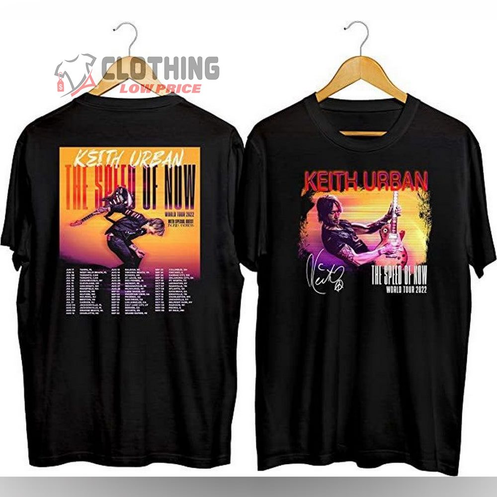 Keith Urban The Speed Of Now World Tour 2022 Setlist Merch, Keith Urban Savannah Knoxville Madison Shirt