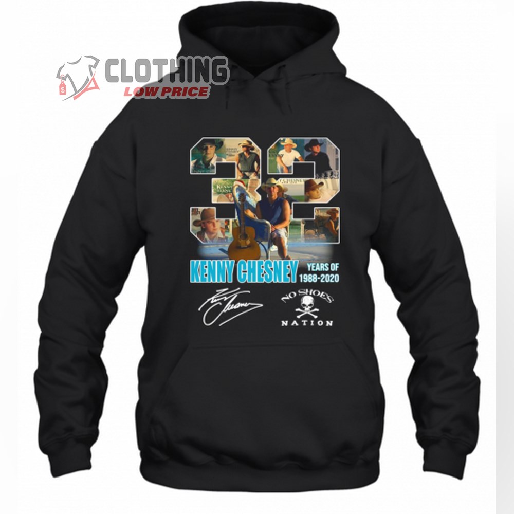 Kenny Chesney Years Of 1988-2020 No Shoes Nation Signature Hoodie, Kenny Chesney 2023 Tour Dates Sweatshirt, Kenny Chesney Tickets 2023 Shirt