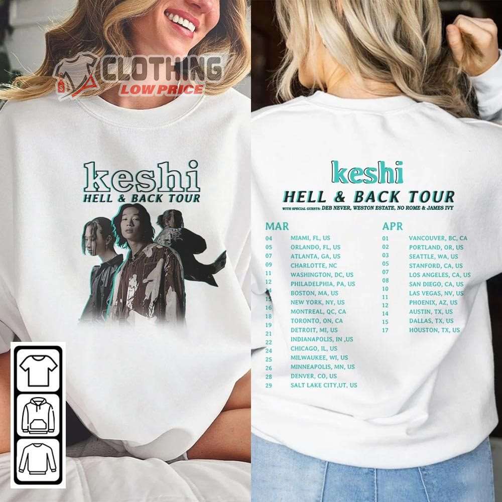 Keshi Music Tour 2023 Merch, Keshi Hell And Back Tour 2023 Hoodie Keshi Music Tour Dates 2023 T-Shirt