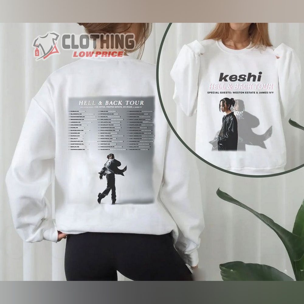 Keshi World Tour 2023 Merch, Keshi Hell & Back Tour 2023 Shirt Keshi Hell & Back Tour 2023 With Special Guests T-Shirt