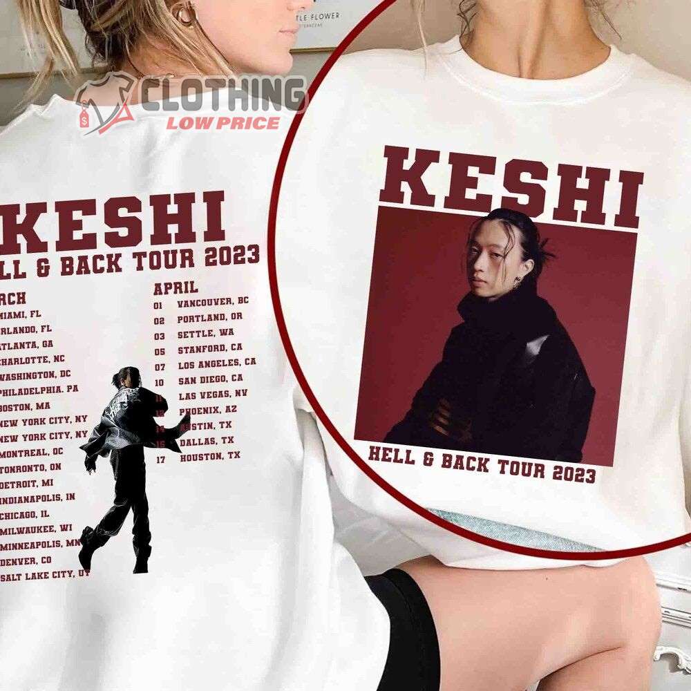 Keshi World Tour 2023 Merch, Keshi Hell Back Tour 2023 Shirt, Keshi Hell & Back World Tour 2023 T-Shirt