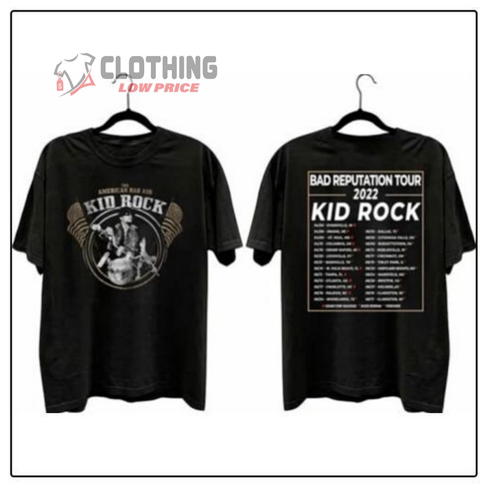 Kid Rock Tour Merch 2022 Pine Knob Kid Rock Bad Reputation Tour 2022 T-Shirt