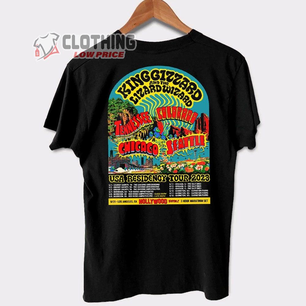 King Gizzard & The Lizard Wizard Usa Residency Tour 2023 Merch King Gizzard & The Lizard Wizard 2023 Music Festival Shirt Rock Tour 2023 T-Shirt