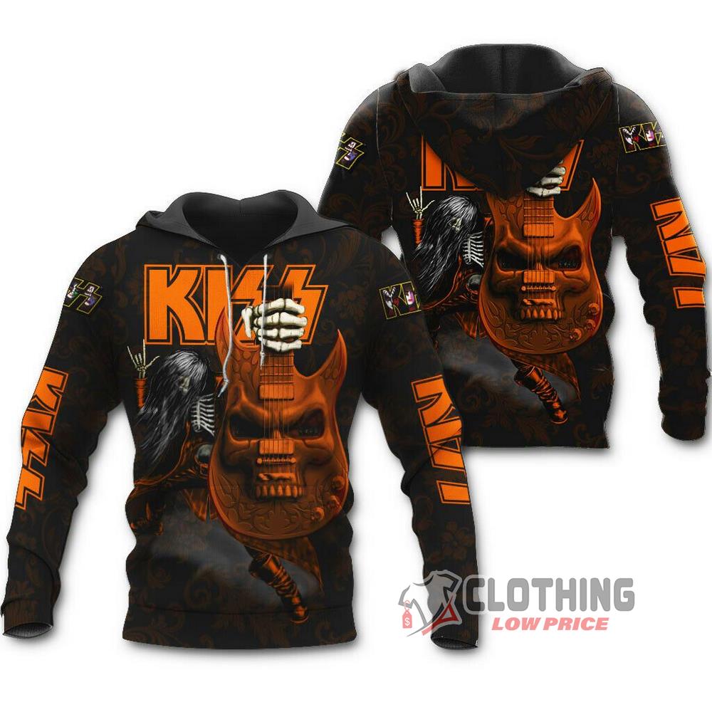 Kiss Rock Band Music Merch, Kiss Band Songs Shirt, The Kiss Band Halloween Rock Band Hoodie 3D All Over Printed