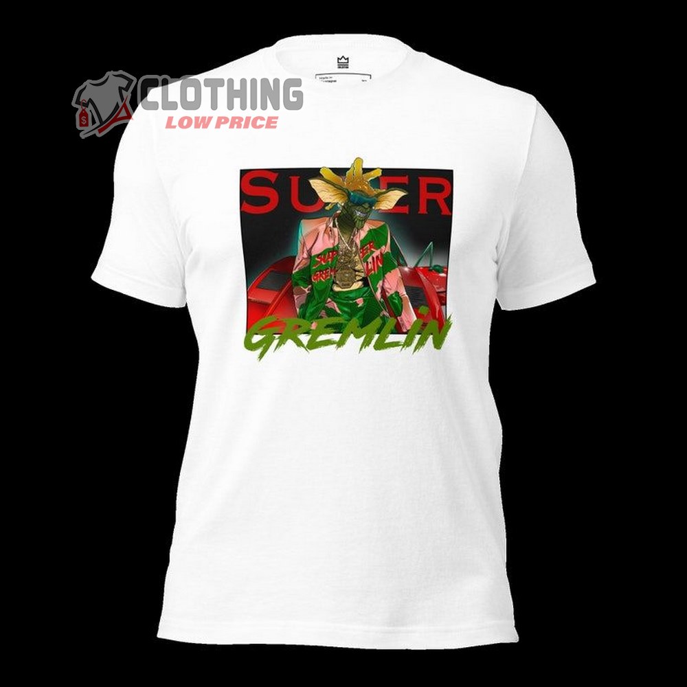 Kodak Black Super Gremlin Black White T-Shirt, Featuring Super Gremlin On Red Car Shirt, Must Have For Fans Of Kodak Black And Gremlins Tee Merch