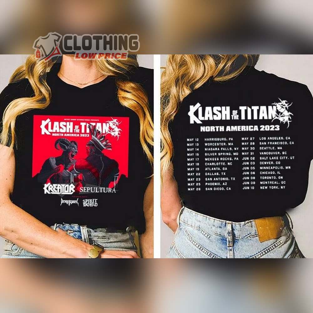 Kreator And Sepultura 2023 Tour Merch, Klash Of The Titans North America 2023 Tour Shirt, Kreator And Sepultura Shirt, Klash Of The Titans Shirt