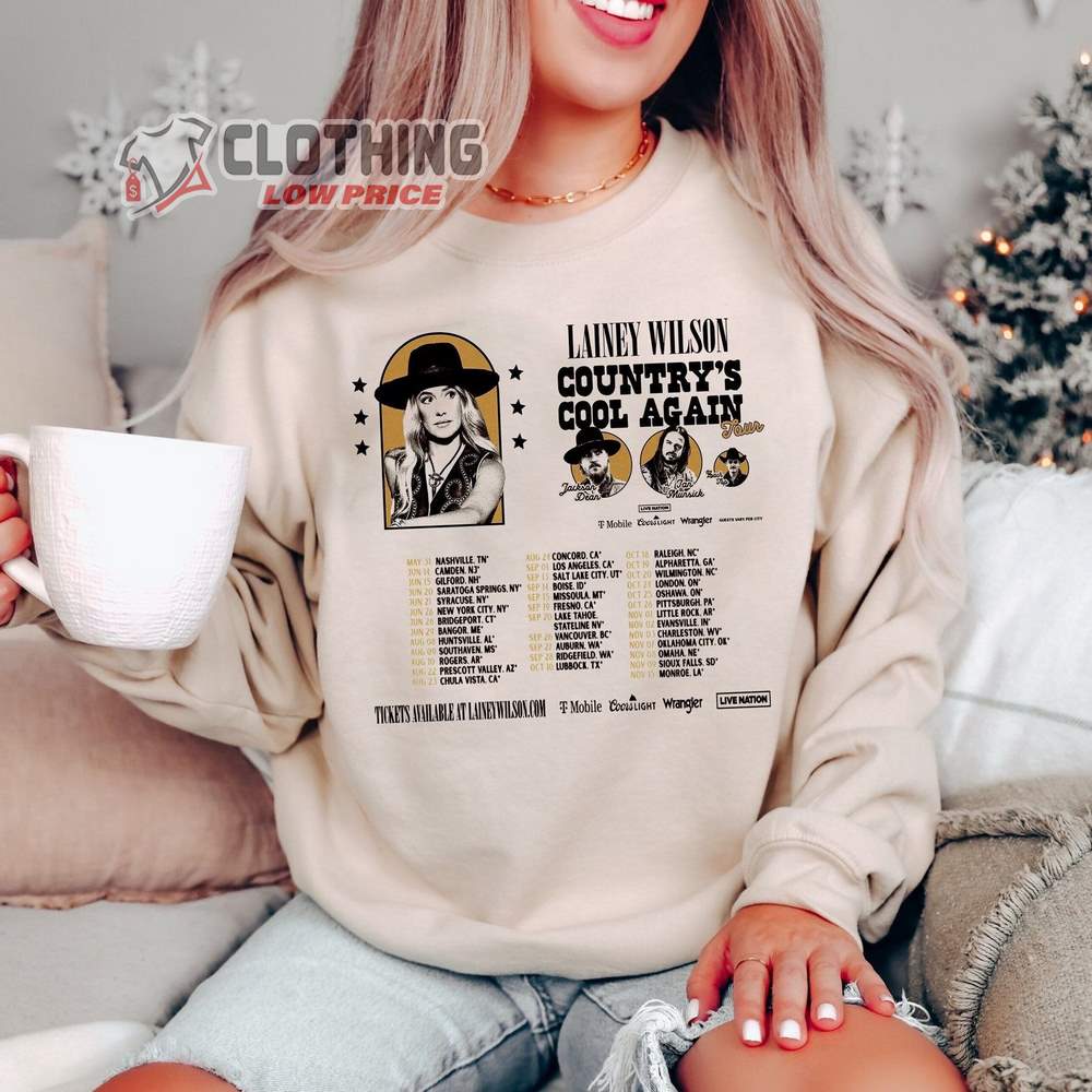 Lainey Wilson  Tickets 2024 Merch, Stanley Lainey Wilson Country Gold Shirt, Country'S Cool Again 2024 Sweatshirt