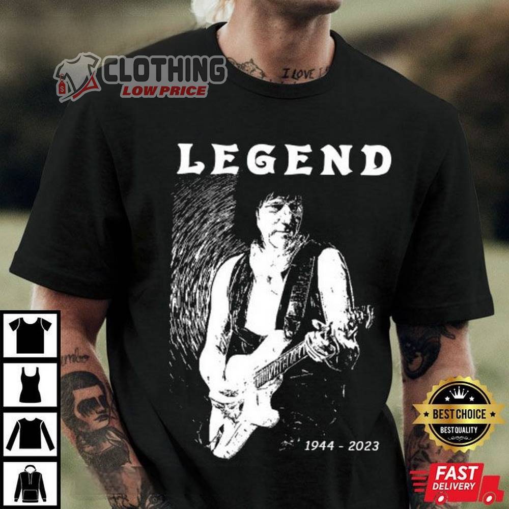 Legend Jeff Beck Merch Rip Jeff Beck 1944-2023 Shirt Guitar Legend Jeff Beck T-Shirt