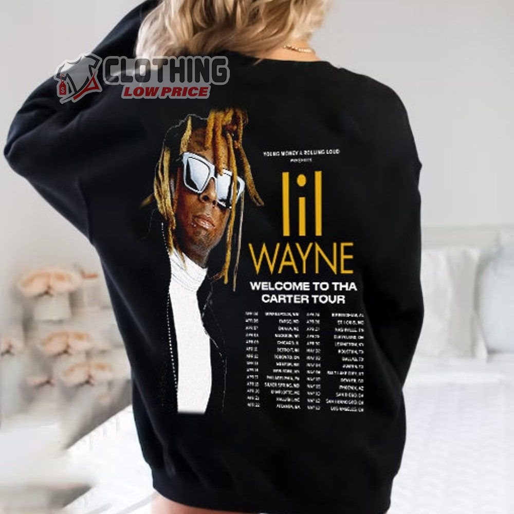 Lil Wayne Rapper The North America Tour 2023 Merch Lil Wayne Concert 2023 Welcom To Tha Carter Tour 2023 T-Shirt