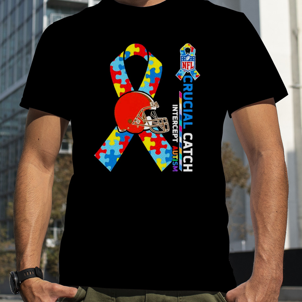 NFL Cleveland Browns Crucial Catch Intercept Autism Shirt