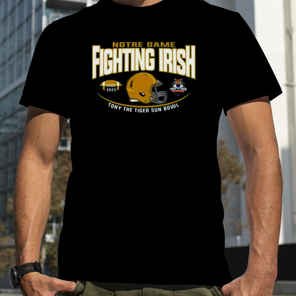 Notre Dame Fighting Irish 2023 Tony The Tiger Sun Bowl Head To Head Shirt