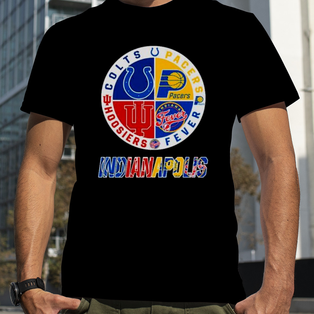 Official Indianapolis Sports Teams, Colts, Pacers, Fever And Hoosiers Logo Shirt