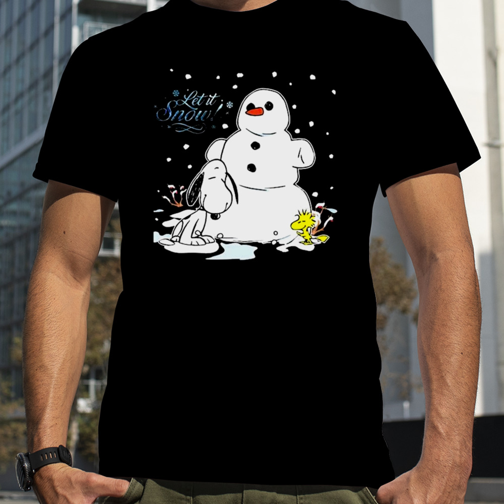 Snoopy and Woodstock let it snow Christmas 2023 Illustration shirt